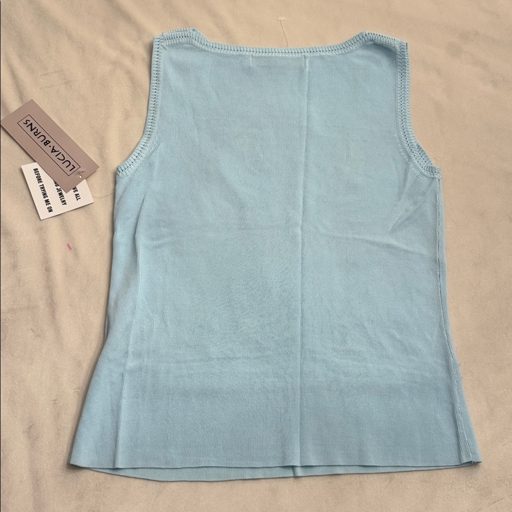 NWT! Lucia Burns Light Blue Sequin Snowman Tank Top, sz L - Picture 11 of 11